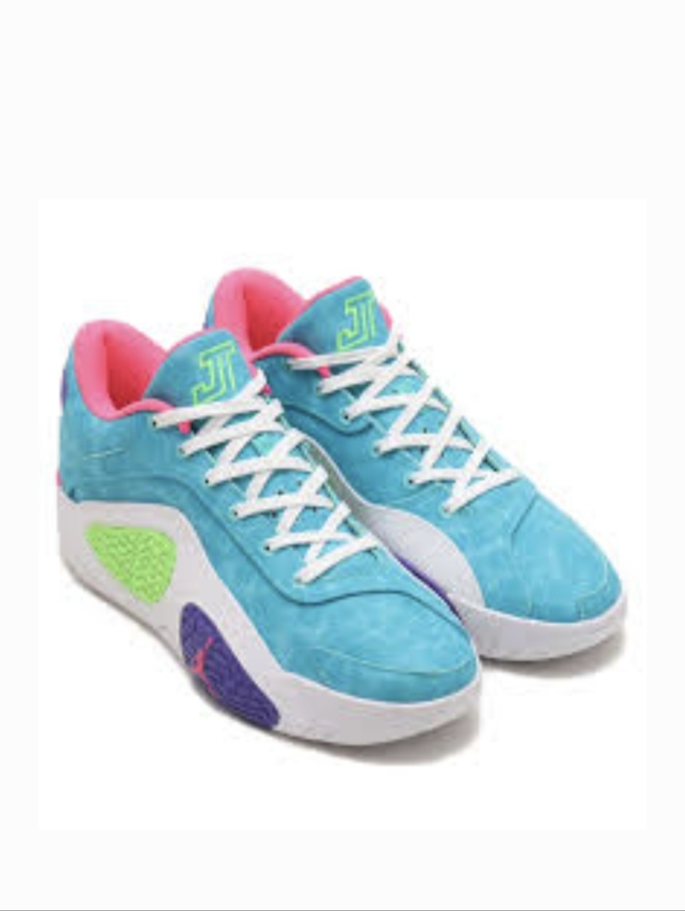 Jordan Tatum 2 Sneakers in Teal, Pink & Neon.